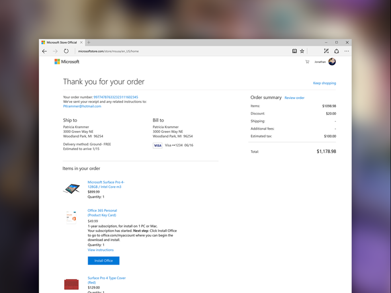 Preview of the Microsoft Store
